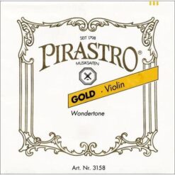Pirastro Wondertone Gold Label Violin String Set with Ball End E String - 4/4 Size - Medium Gauge